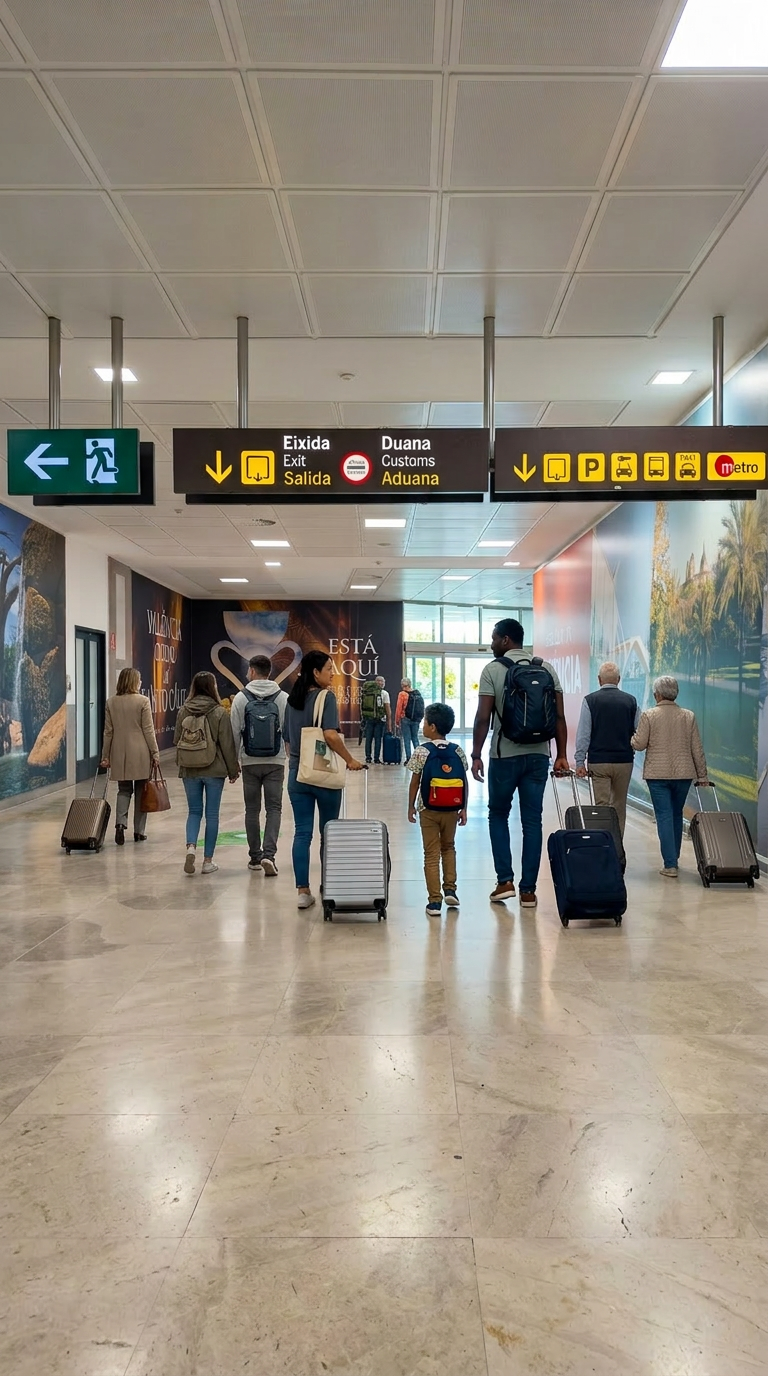 Salida de la zona de llegadas Aeropuerto de Valencia