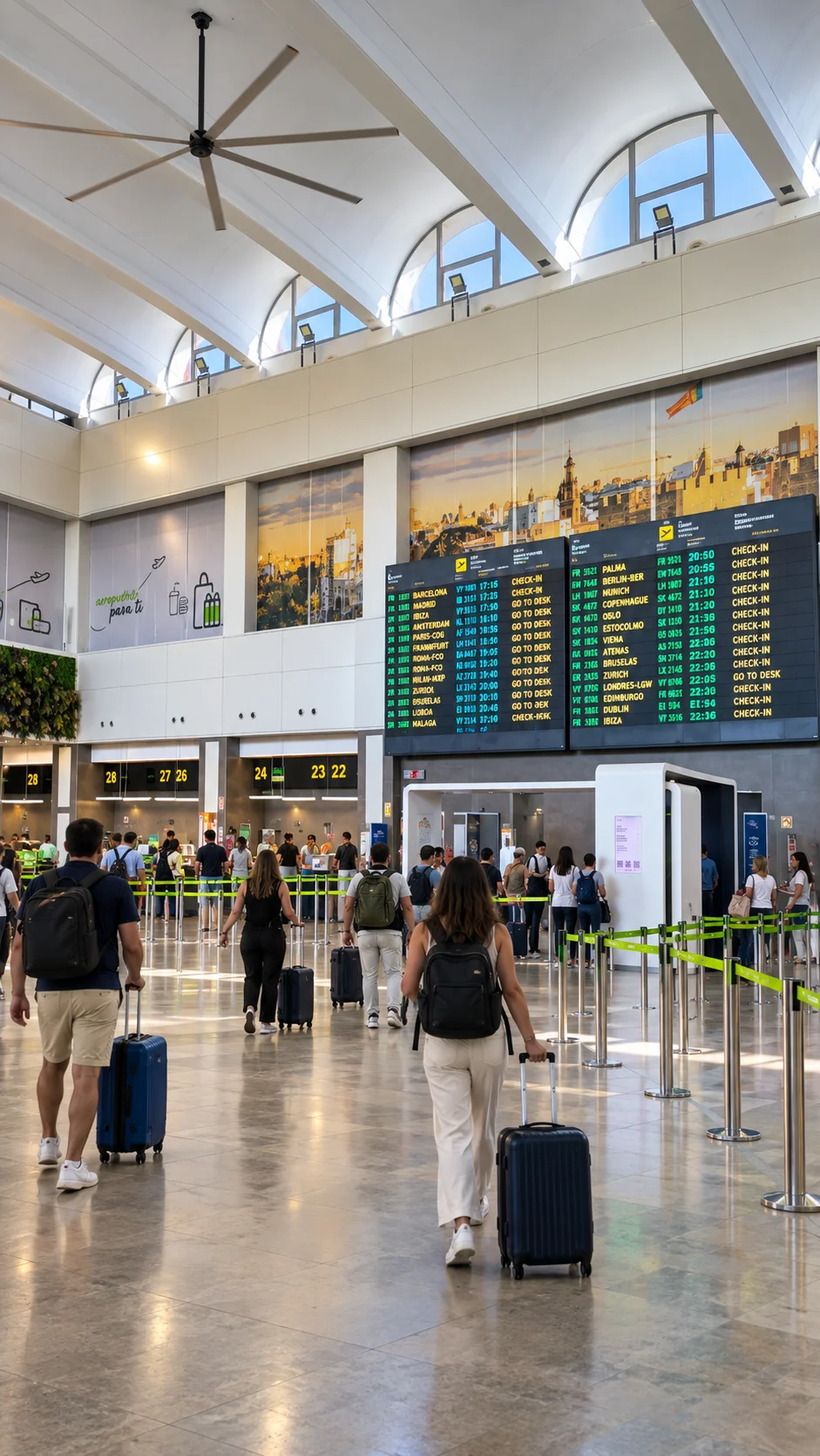 Flujo de viajeros en el aeropuerto